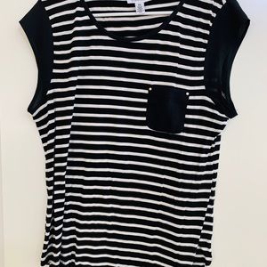Calvin Klein black and white striped soft Tshirt